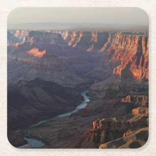 Dessous-de-verre Carré En Papier Canyon grand et fleuve Colorado en Arizona