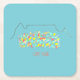 Dessous-de-verre Carré En Papier Cape Town funky Table Mountain Tapis de souris col
