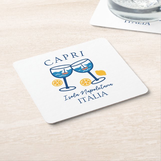 Dessous-de-verre Carré En Papier Capri Italie été (Incliné)
