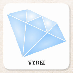 Dessous-de-verre Carré En Papier Carat diamant bleu brillant