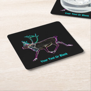 Dessous-de-verre Carré En Papier Caribou électrique