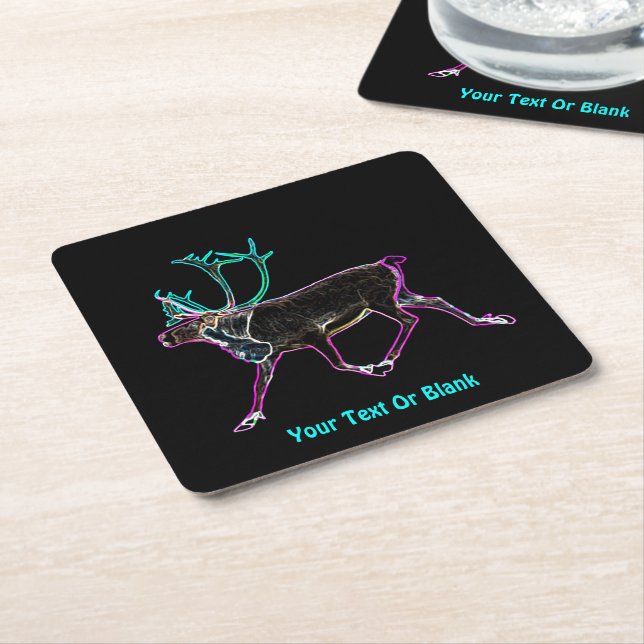 Dessous-de-verre Carré En Papier Caribou électrique (Incliné)