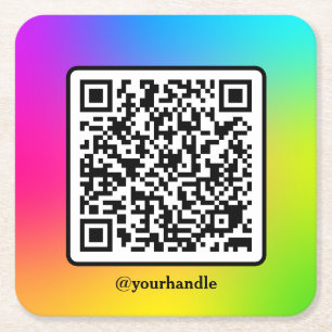 Dessous-de-verre Carré En Papier Carré de médias sociaux QR Code dégradé personnali