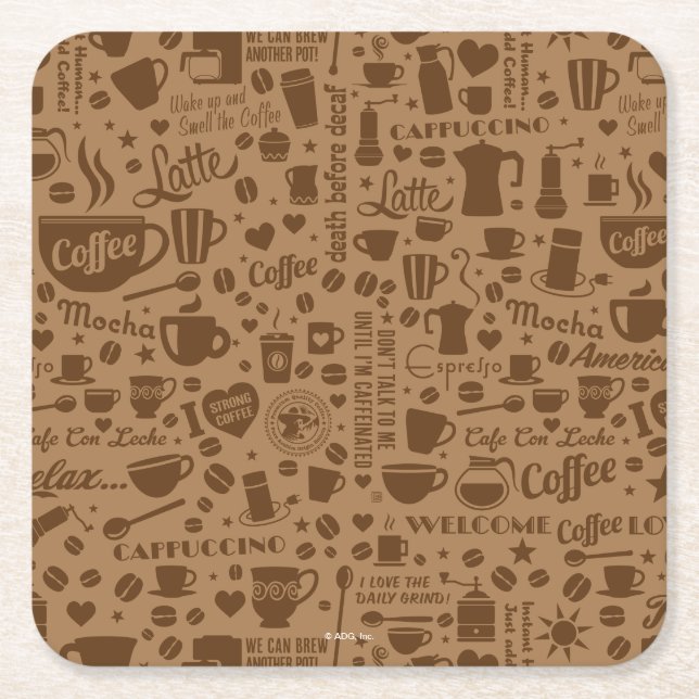 Dessous-de-verre Carré En Papier Carré Motif café (Devant)