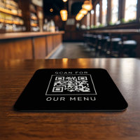 Carré Noir Scannez Notre Code QR de Menu