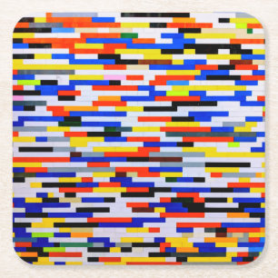 Dessous-de-verre Carré En Papier Carreaux de construction couleur primaire
