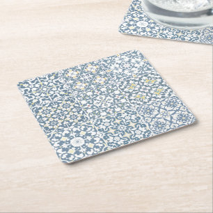Dessous-de-verre Carré En Papier Carreaux Méditerranéens, Marocains, Majolique, Azu