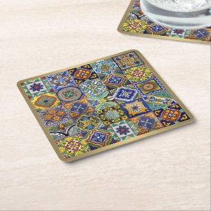 Dessous-de-verre Carré En Papier Carreaux mexicains