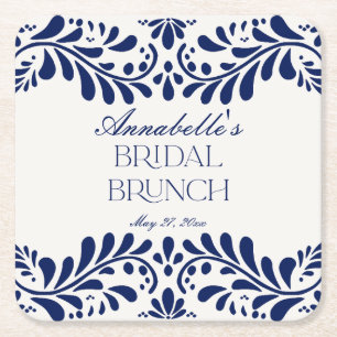 Dessous-de-verre Carré En Papier Carrelage bleu de Talavera Déjeuner de mariage esp