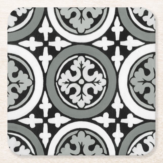 Dessous-de-verre Carré En Papier Carrelage Renaissance Décor (Devant)
