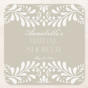 Dessous-de-verre Carré En Papier Carrelage Talavera beige Fête espagnole Shower de 