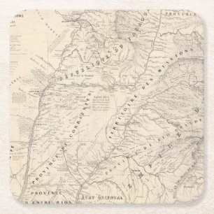 Dessous-de-verre Carré En Papier Carte, Corrientes Prov, mission de Terr