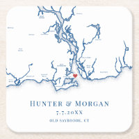Carte CT Old Saybrook Carte Marine Mariage bleu