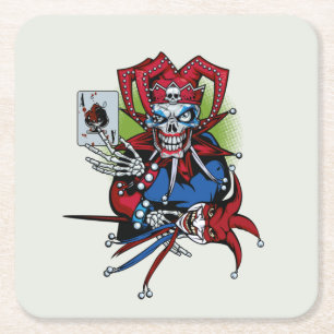 Dessous-de-verre Carré En Papier Carte de jeu, Joker