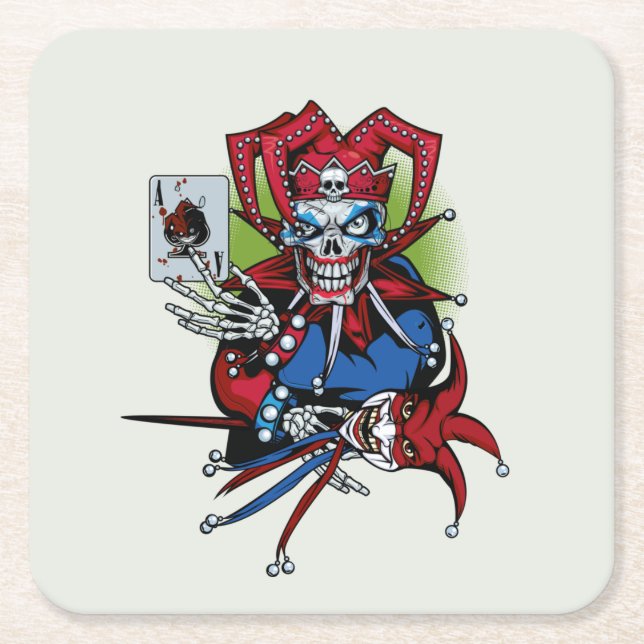 Dessous-de-verre Carré En Papier Carte de jeu, Joker (Devant)