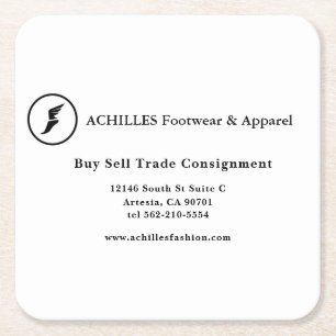 Dessous-de-verre Carré En Papier Carte de visite standard de 3,5 po x 2,0 po