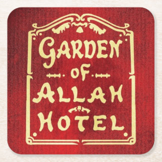 Dessous-de-verre Carré En Papier Carte du dessous de verre du Garden of Allah Hotel