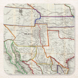 Dessous-de-verre Carré En Papier Carte du Mexique et de la Californie