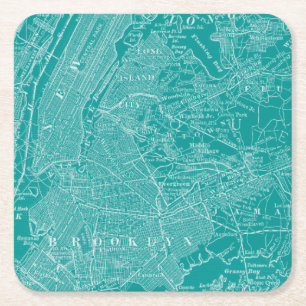 Dessous-de-verre Carré En Papier Carte graphique de New York