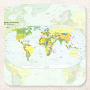 Dessous-de-verre Carré En Papier Carte mondiale Globe Pays Atlas
