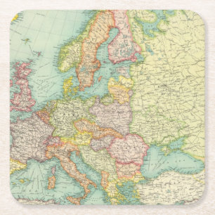 Dessous-de-verre Carré En Papier Carte politique de l'Europe