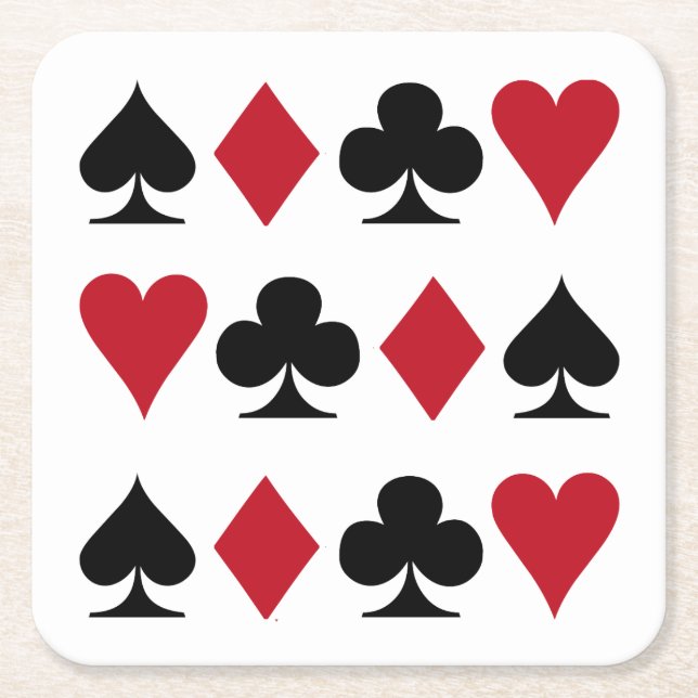 Dessous-de-verre Carré En Papier Cartes de jeu (Devant)
