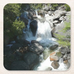 Dessous-de-verre Carré En Papier Cascade Falls dans le parc national de Yosemite