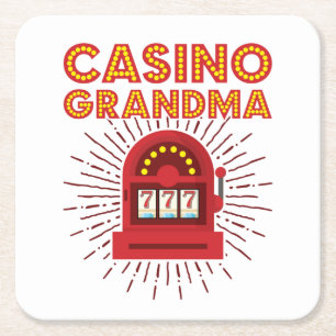 Dessous-de-verre Carré En Papier Casino Grand-mère Machine à fente Jeu Grand-mère