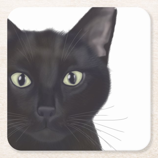 Dessous-de-verre Carré En Papier Cat, Portrait de Gus (Devant)