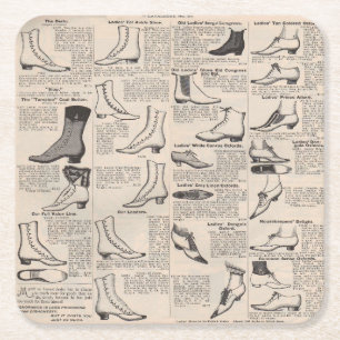 Dessous-de-verre Carré En Papier Catalogue publicitaire de chaussures anciennes