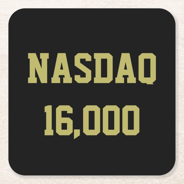 Dessous-de-verre Carré En Papier Célébration du marché Stock NASDAQ 16000 (Devant)