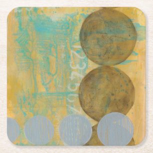 Dessous-de-verre Carré En Papier Cercles Brown et gris foncés avec des nombres