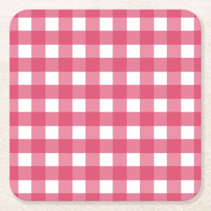 Dessous-de-verre Carré En Papier Cerise en vichy
