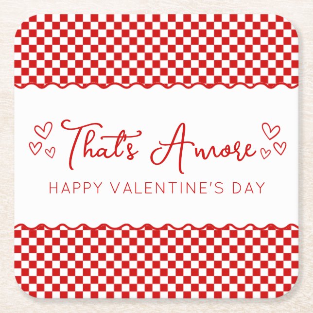 Dessous-de-verre Carré En Papier C'est Amore ! Italien Saint Valentin (Devant)