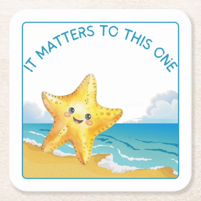 Dessous-de-verre Carré En Papier C'est important pour celui-là, Starfish Story. (Devant)