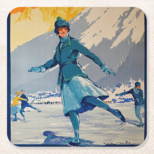 Dessous-de-verre Carré En Papier Chamonix - Mont Blanc