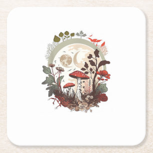 Dessous-de-verre Carré En Papier Champignon Sere Aesthetic Goblincore et Cottagecor
