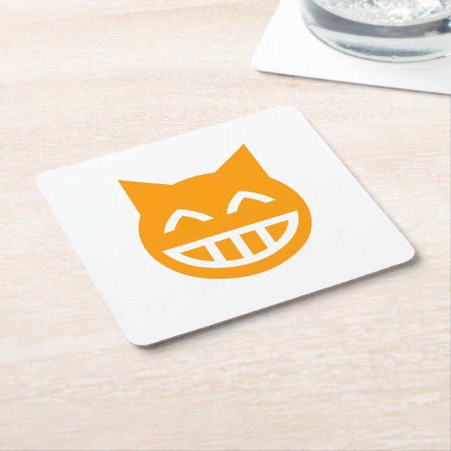 Dessous-de-verre Carré En Papier Chat Emoji Grille (Incliné)