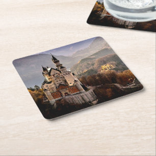 Dessous-de-verre Carré En Papier Château de Neuschwanstein Allemagne