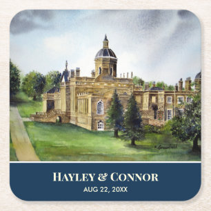 Dessous-de-verre Carré En Papier Château Howard York Angleterre aquarelle peinture