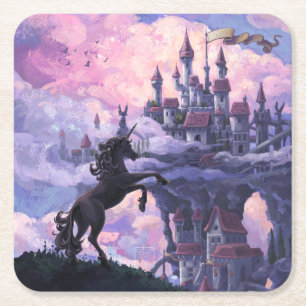 Dessous-de-verre Carré En Papier Château Licorne