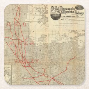 Dessous-de-verre Carré En Papier Chemin de fer de St Paul, de Minneapolis et de