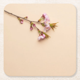 Dessous-de-verre Carré En Papier Cherry Blossom and Daisy Background