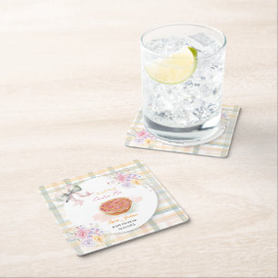 Dessous-de-verre Carré En Papier Cherry Little Cutie Pie Pastel En vichy Baby showe