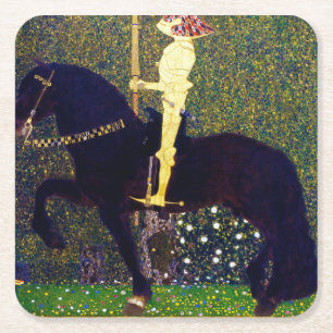 Dessous-de-verre Carré En Papier Chevalier d'or, Gustav Klimt