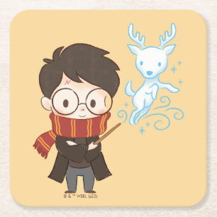 Dessous-de-verre Carré En Papier Chibi HARRY POTTER™ Patronus