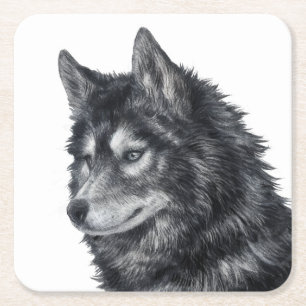 Dessous-de-verre Carré En Papier Chien de Balto