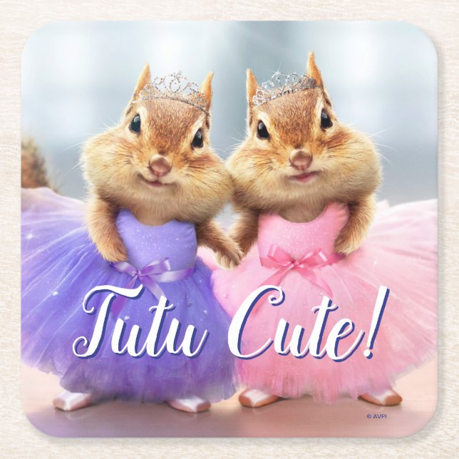 Dessous-de-verre Carré En Papier Chipmunk Ballerina Duo (Devant)