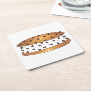 Dessous-de-verre Carré En Papier Chipwich Chocolat Chip Cookie Sandwich à la crème 