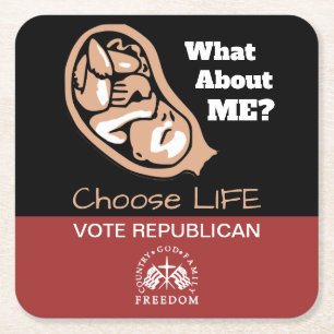 Dessous-de-verre Carré En Papier Choisissez Life Vote Républicain